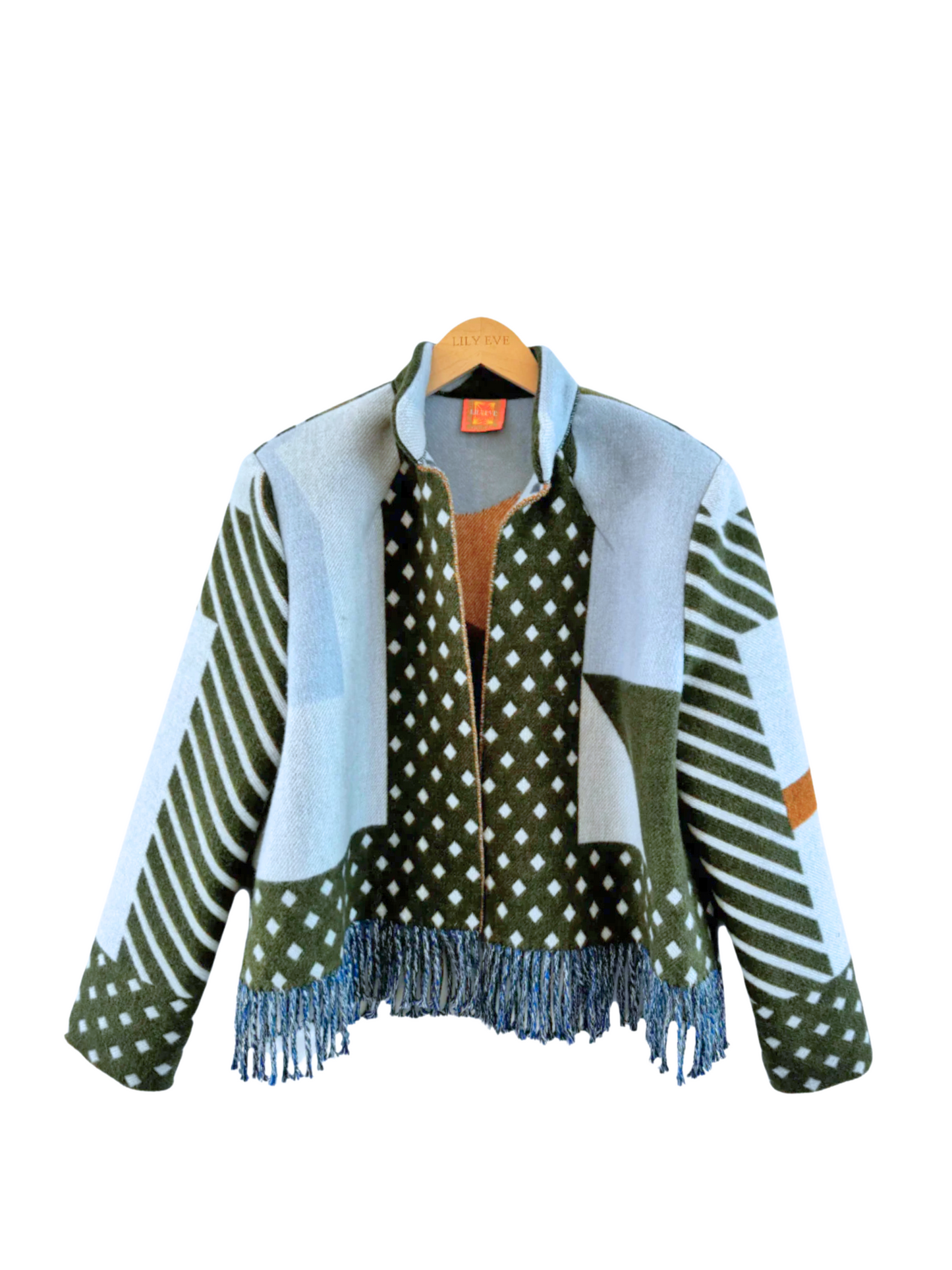 The Green Geometric Fringe Jacket