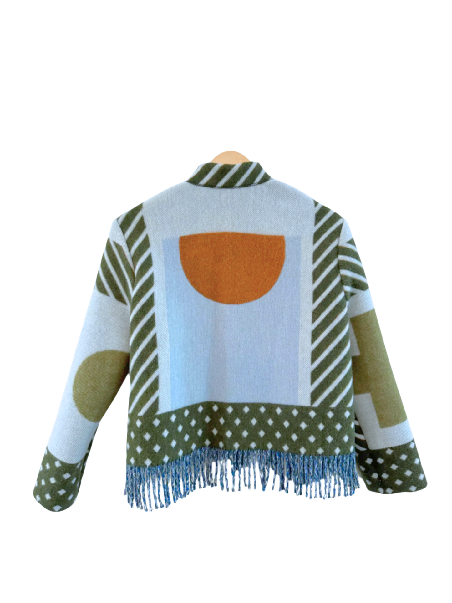 The Green Geometric Fringe Jacket