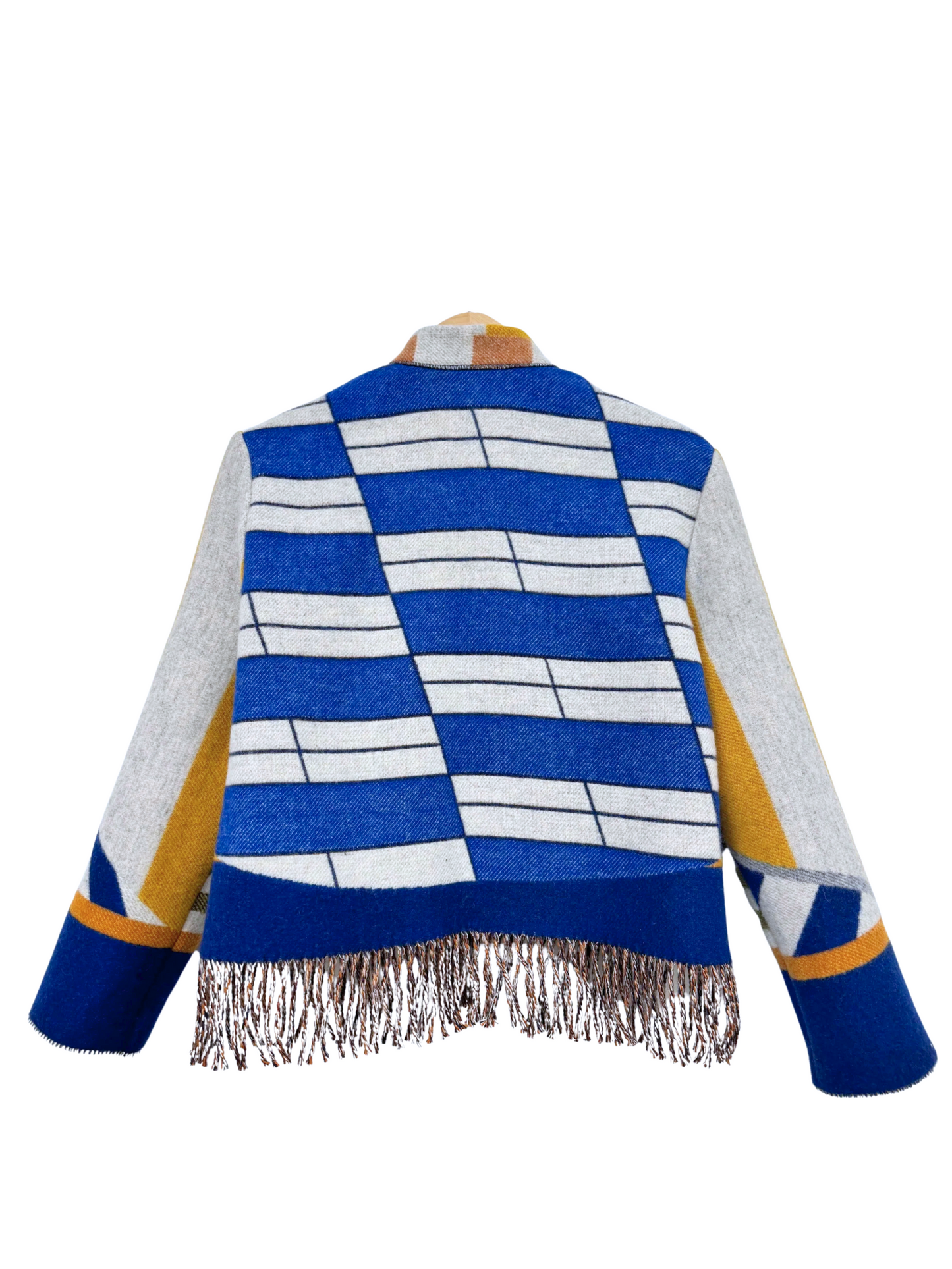 The Navy Geometric Fringe Jacket