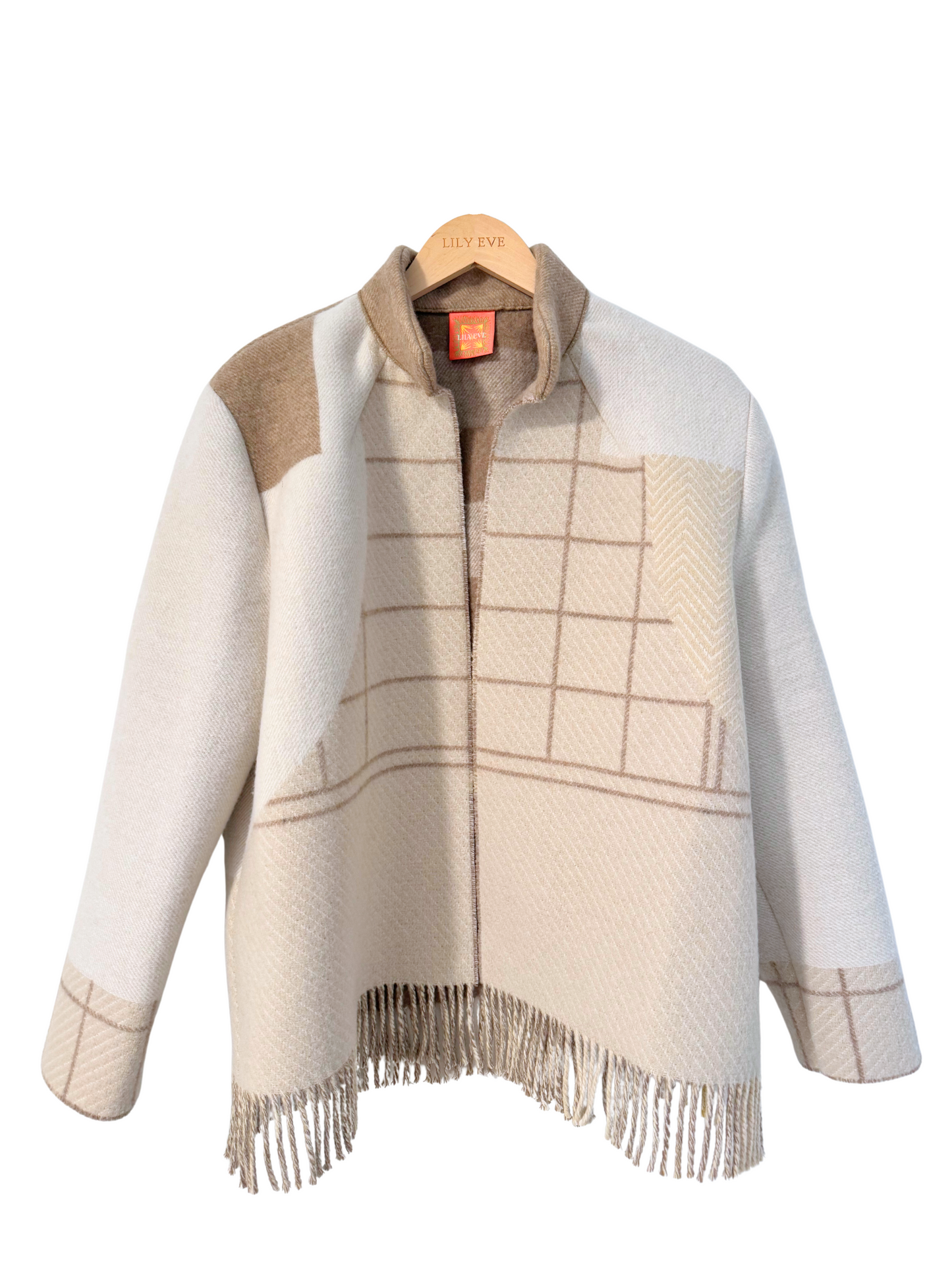 The Neutral Grid Fringe Jacket
