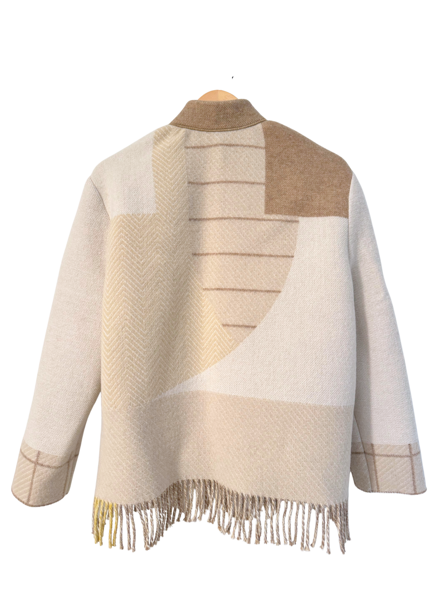 The Neutral Grid Fringe Jacket