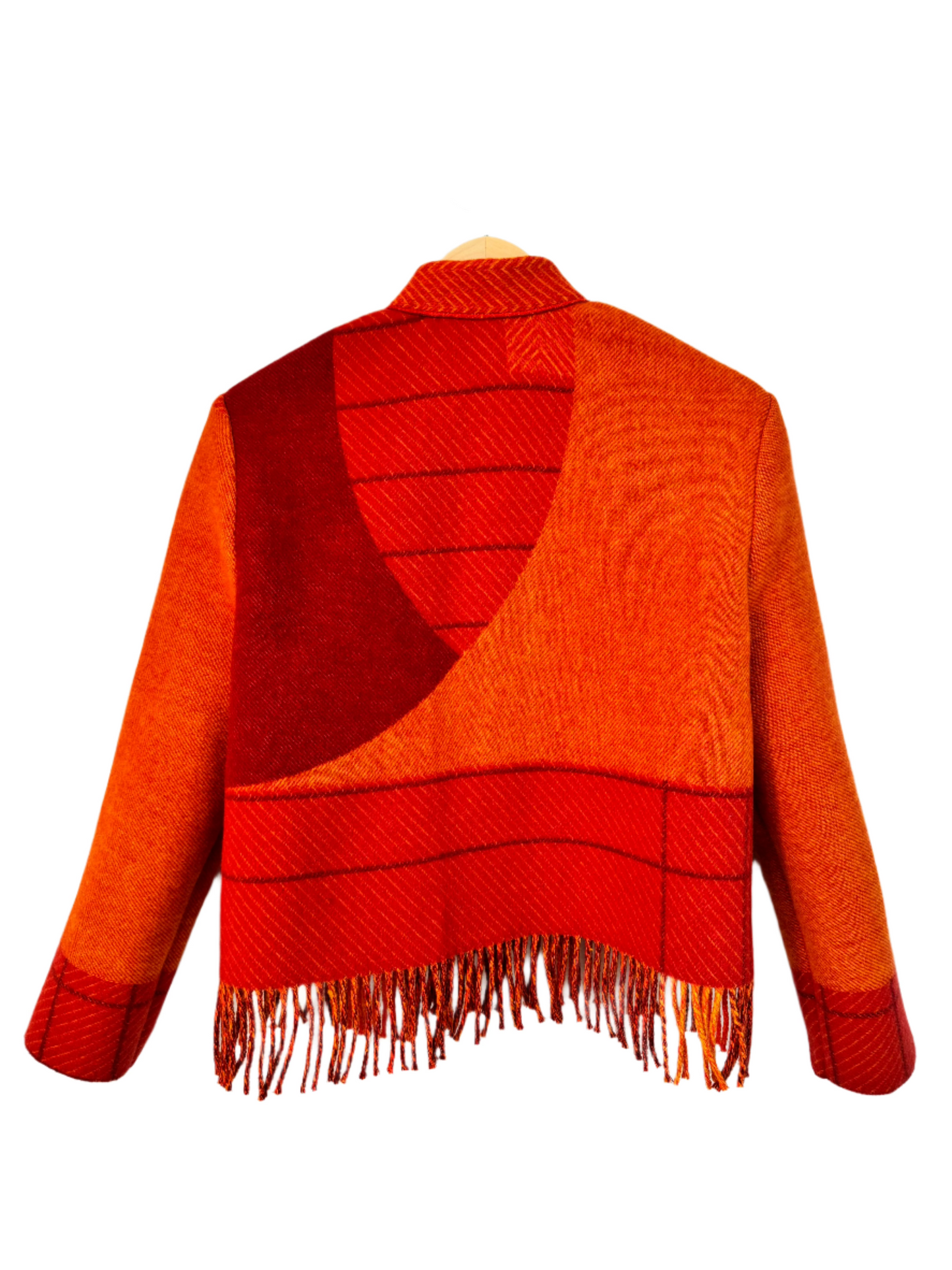 The Red Fringe Grid Jacket