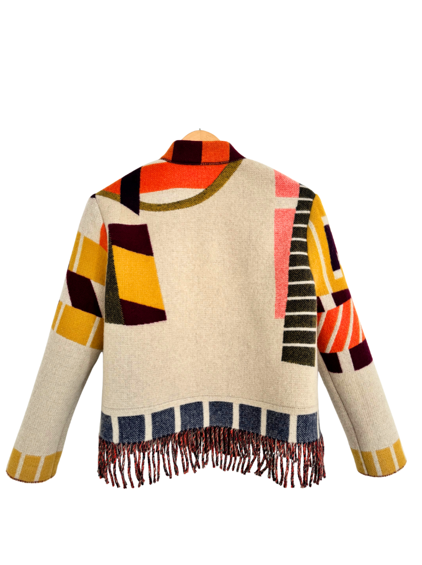 The Yellow Geometric Fringe Jacket