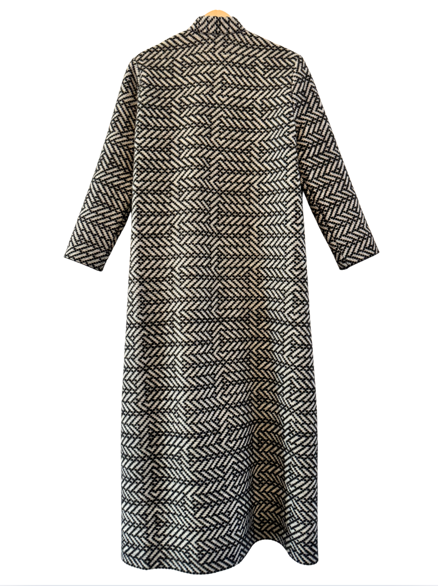 The Symmetrical Grey Fringe Coat