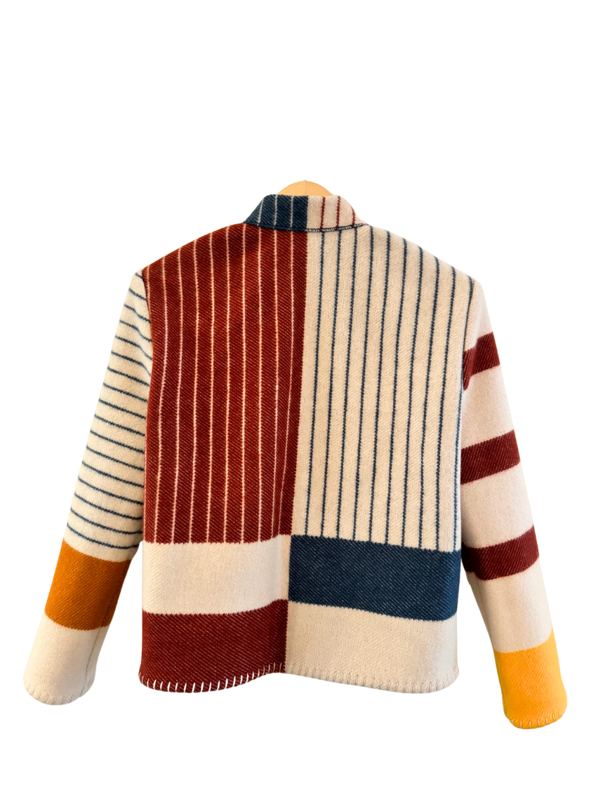 The Burgundy & Blue Stripe Jacket