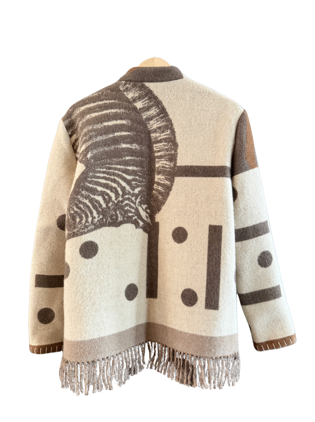 The Brown Dot Fringe Jacket