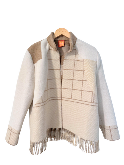 The Neutral Grid Fringe Jacket