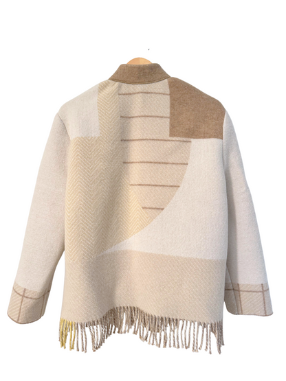 The Neutral Grid Fringe Jacket
