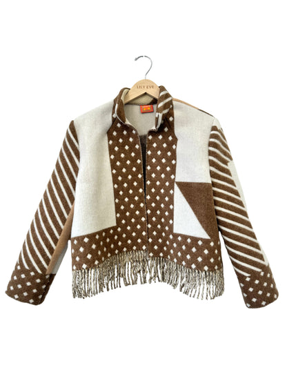 The Brown & Creme Fringe Jacket