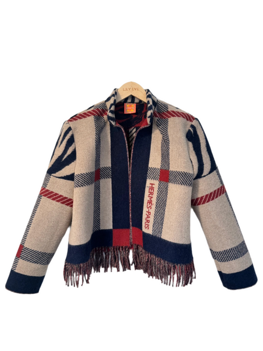 The Navy Tiger Fringe Jacket