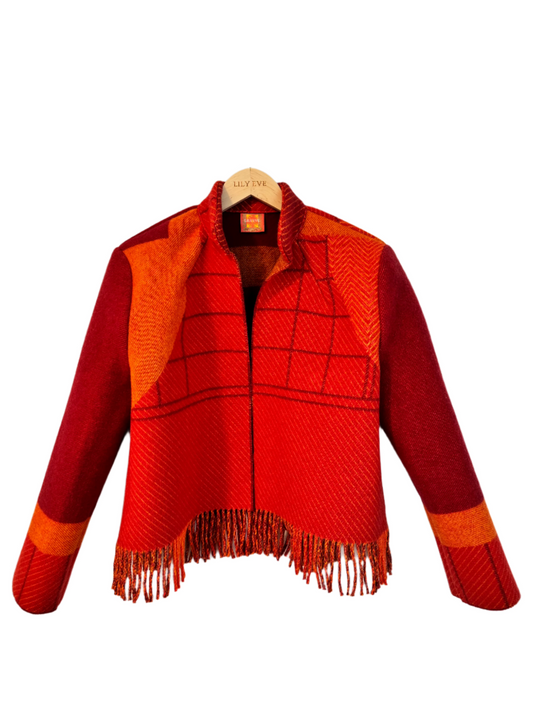 The Red Checkmate Fringe Jacket