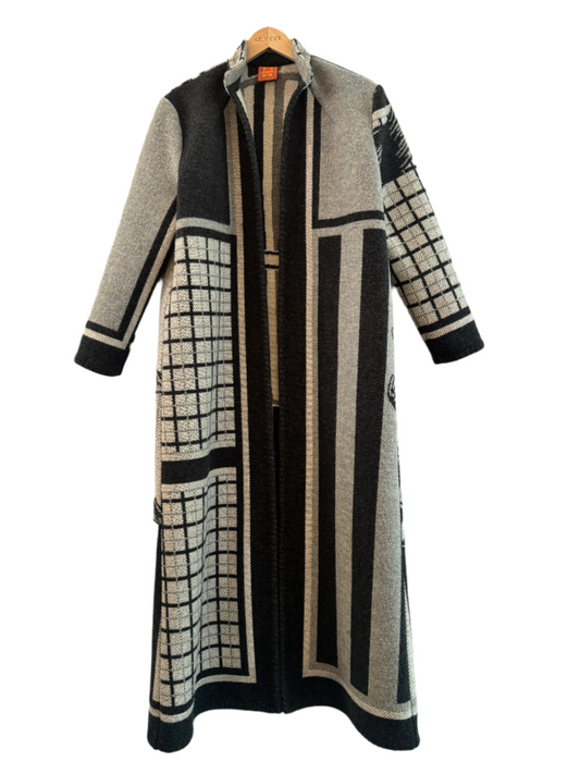 The Black & White Grid Coat