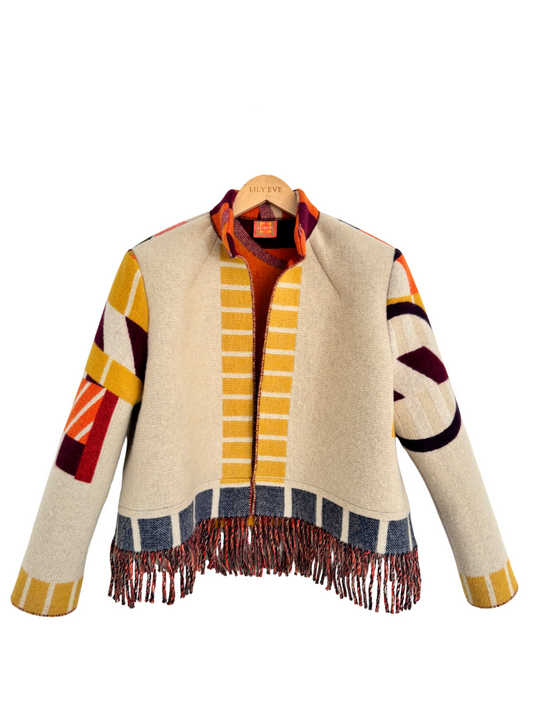 The Yellow Geometric Fringe Jacket