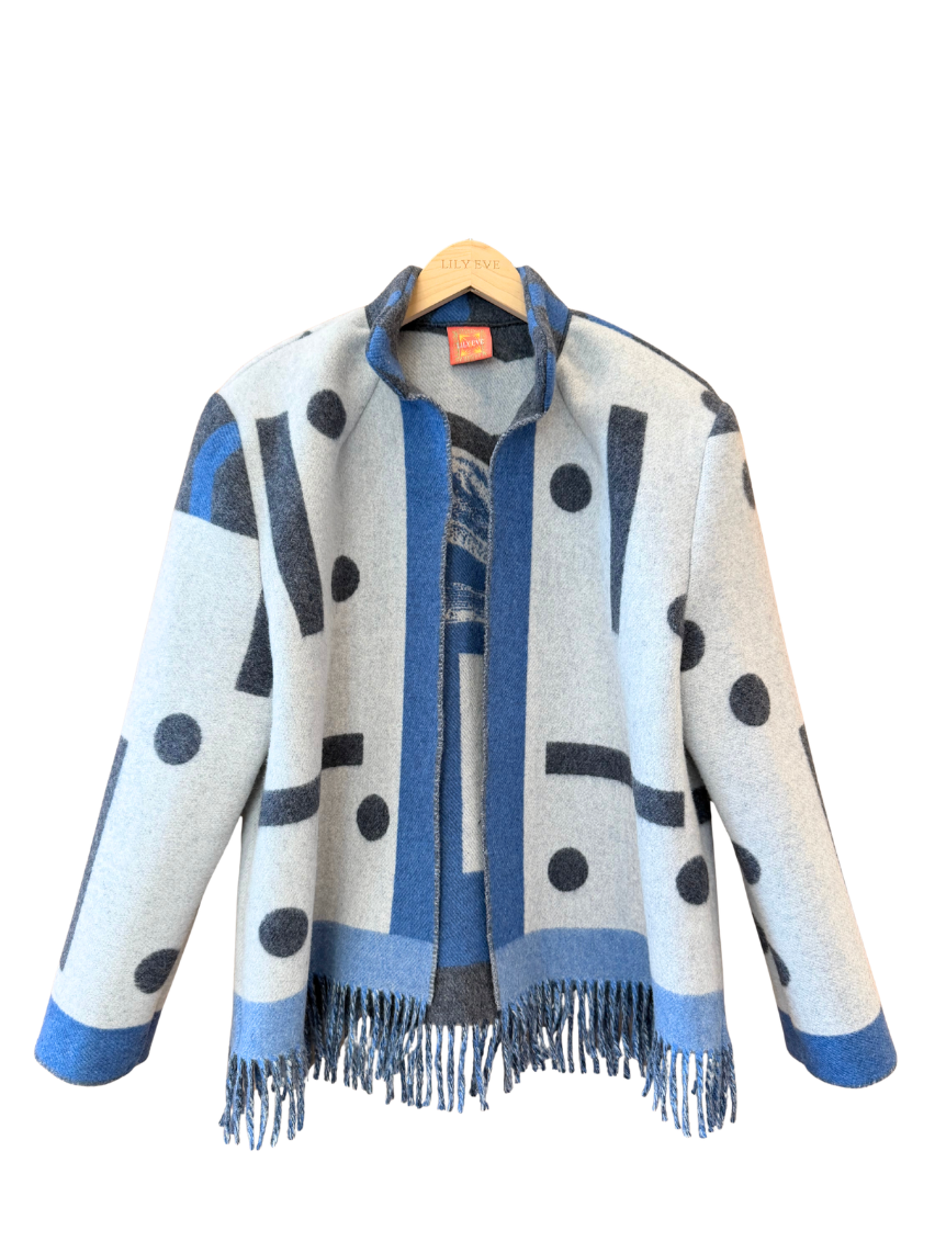 The Navy Polka Dot Fringe Jacket