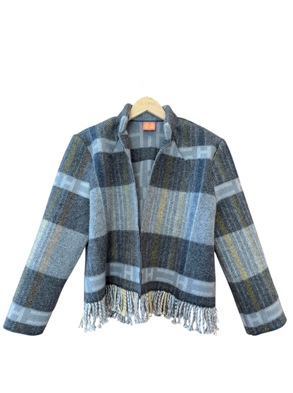 The Navy Geometric Fringe Jacket