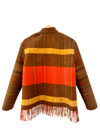 The Plaid Stripe Fringe Jacket