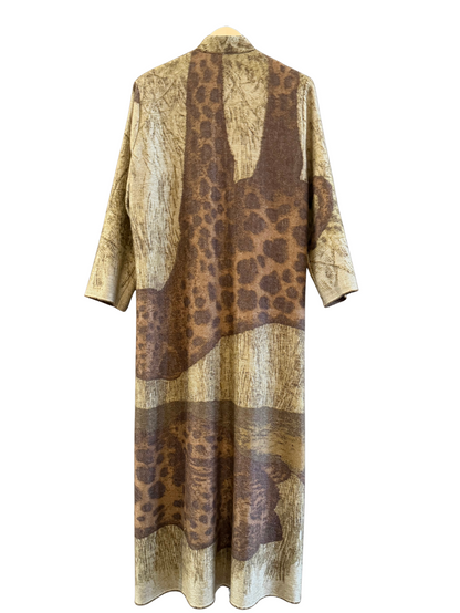 The Beige Leopard Fringe Coat