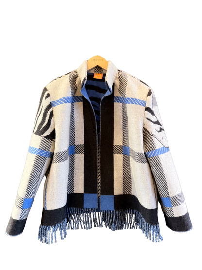 The Blue Tiger Tail Fringe Jacket