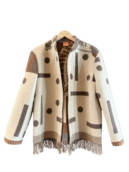 The Brown Dot Fringe Jacket