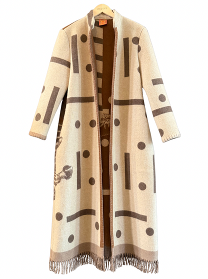 The Brown Polka Fringe Coat