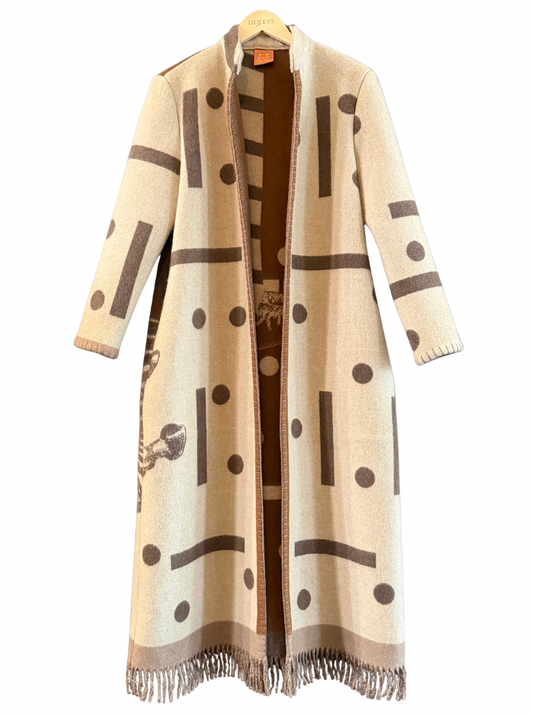 The Brown Polka Fringe Coat