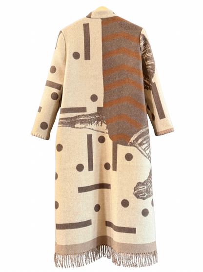 The Brown Polka Fringe Coat
