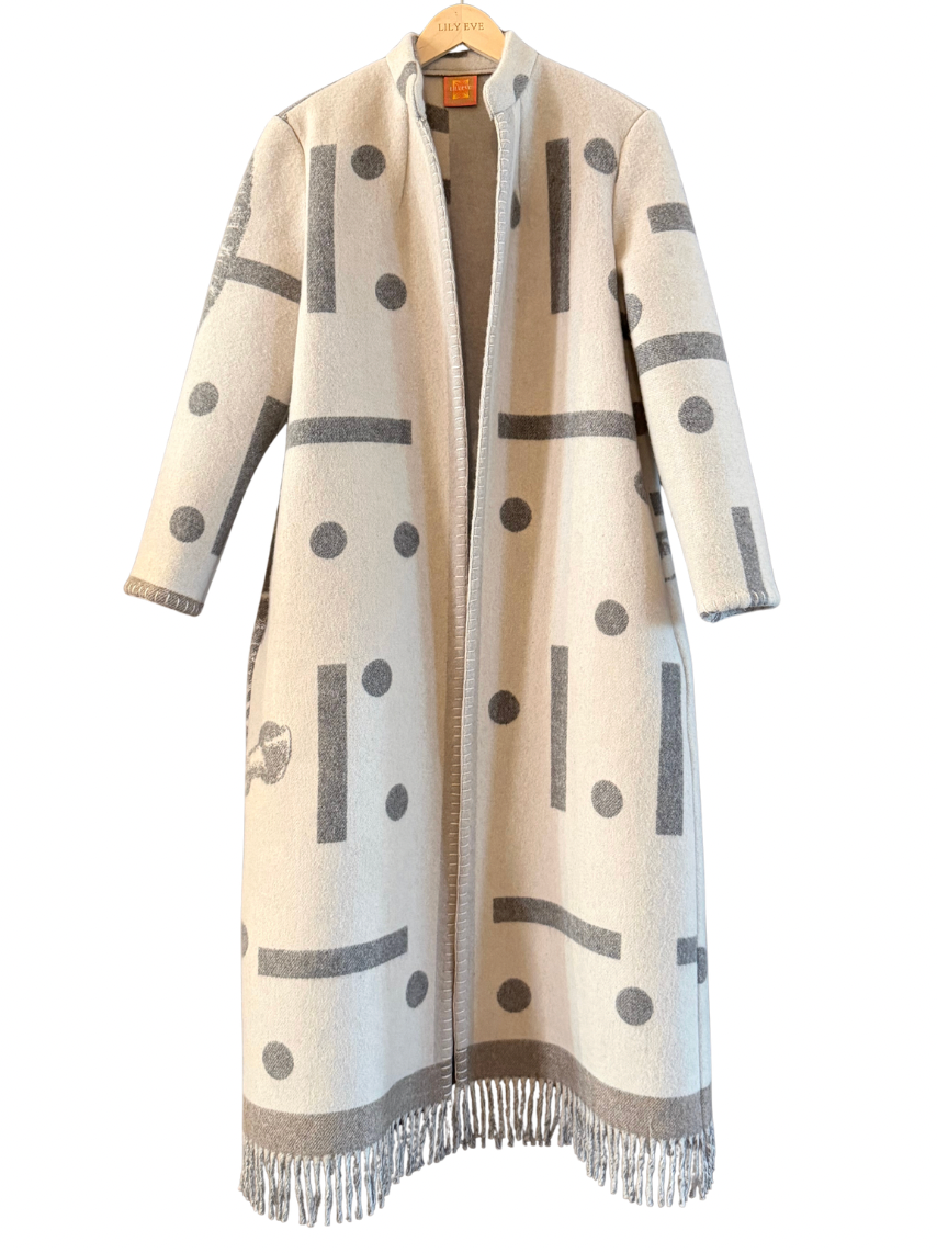 The Grey Polka Fringe Coat