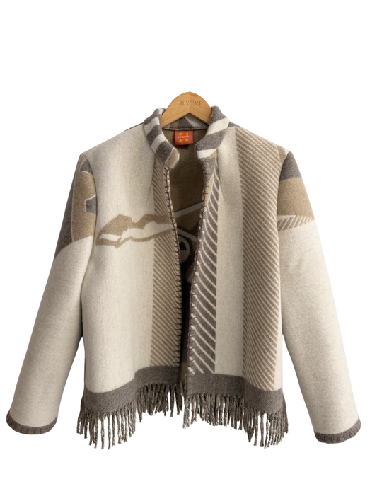 The Taupe Horse Fringe Jacket