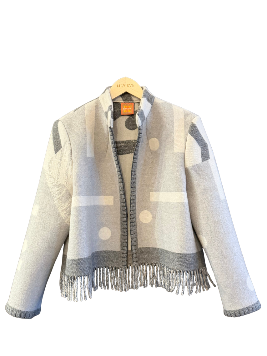 The Reverse Grey Fringe Jacket