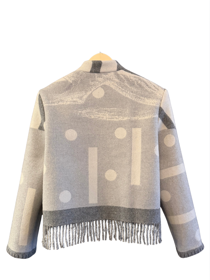 The Reverse Grey Fringe Jacket
