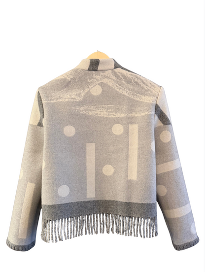 The Reverse Grey Fringe Jacket